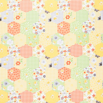 Sweet Bees - Honeycomb Patchwork Yellow Yardage