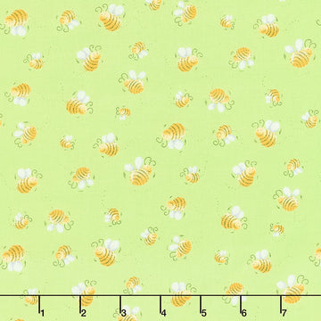 Sweet Bees - Susybee Basics Bees Green Yardage