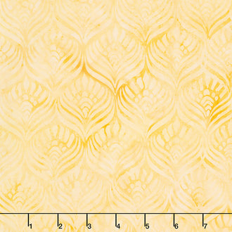 Sweet Hearts Batiks - Feathers Butter Yardage