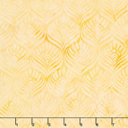 Sweet Hearts Batiks - Feathers Butter Yardage