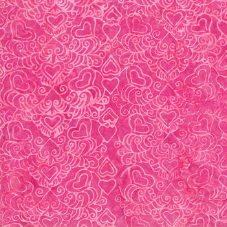 Sweet Hearts Batiks - Funky 70's Magenta Yardage