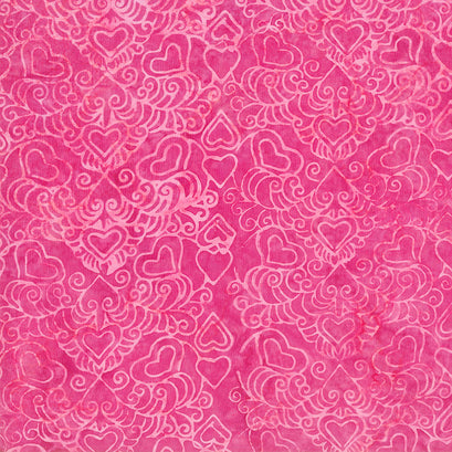 Sweet Hearts Batiks - Funky 70's Magenta Yardage
