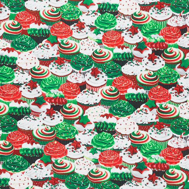 Sweet Holidays - Festive Cupcakes Multi Yardage