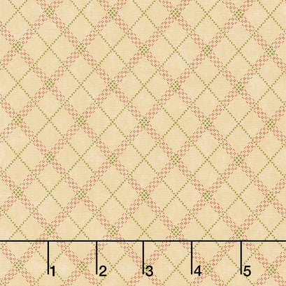 Sweet Holly - Gift Wrap Plaid Tan Yardage
