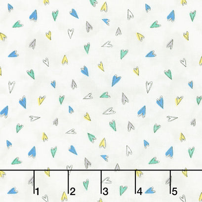 Sweet World - Hearts Gray Yardage