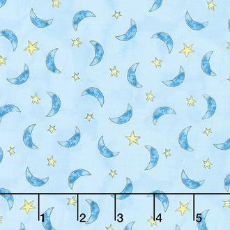 Sweet World - Moon Toss Blue Yardage