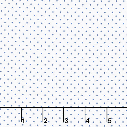 Swiss Dot - Swiss Dot Denim on White Yardage