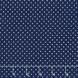 Swiss Dot - White Swiss Dot on Navy Yardage