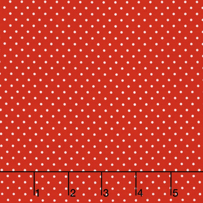 Swiss Dot - White Swiss Dot on Red Yardage