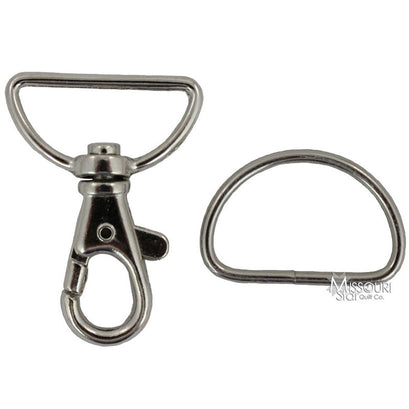 d rings snap hooks must have a weight of Swivel Hook & D Ring (1" Silver Nickel)