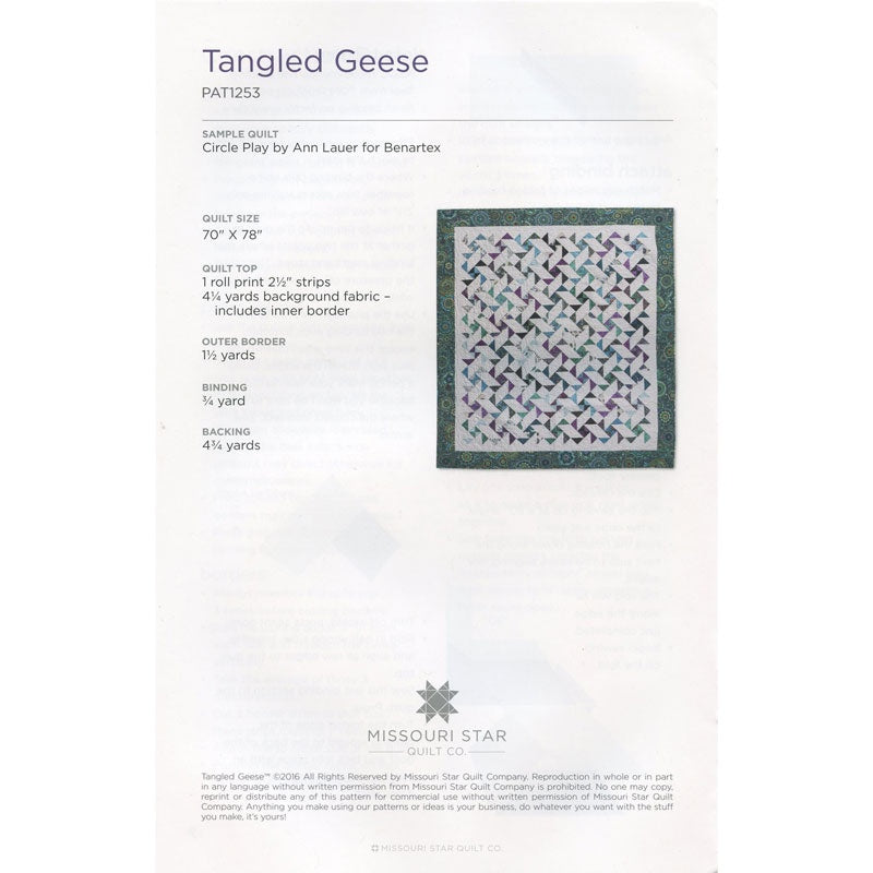 Tangled Geese Pattern by Missouri Star