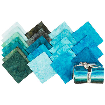 Tantalizing Teal Batik Solids Fat Quarter Bundle Primary Image