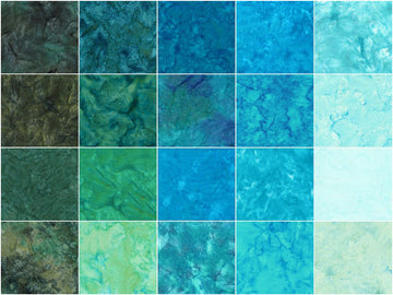 Tantalizing Teal Batik Solids Fat Quarter Bundle Alternative View #2