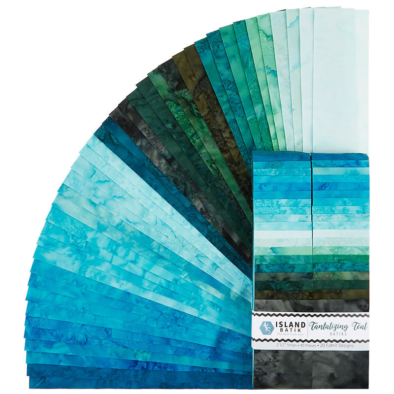 Tantalizing Teal Batik Solids Strips Primary Image