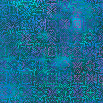 Tapestry - Medallion Blue Yardage