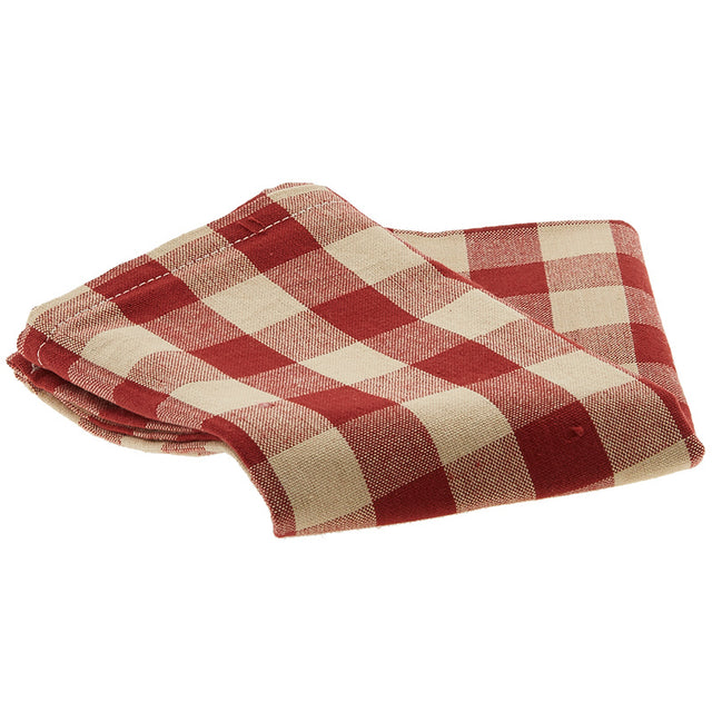 Tea Towel - Buffalo Check Red and Tea Dye