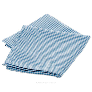 Tea Towel - Mini Check Light Blue on White