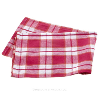 Tea Towel - Plaid Hot Pink