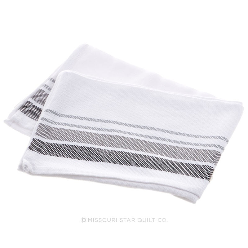 Tea Towel - Stripe Border White/Grey
