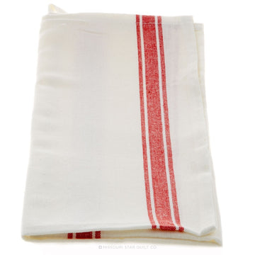 Tea Towel - Vintage 1930's Red Striped Towel