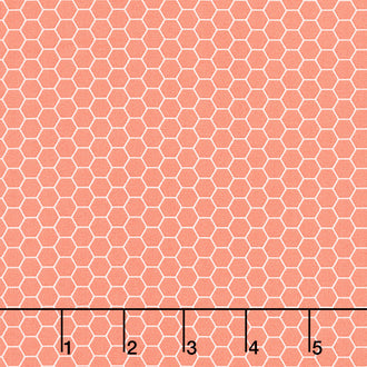 Tea with Bea - Coral Honeycomb Yardage