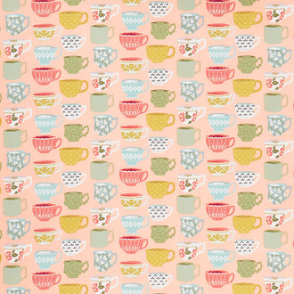 Tea with Bea - Tea Cups Tea Time Blush Yardage