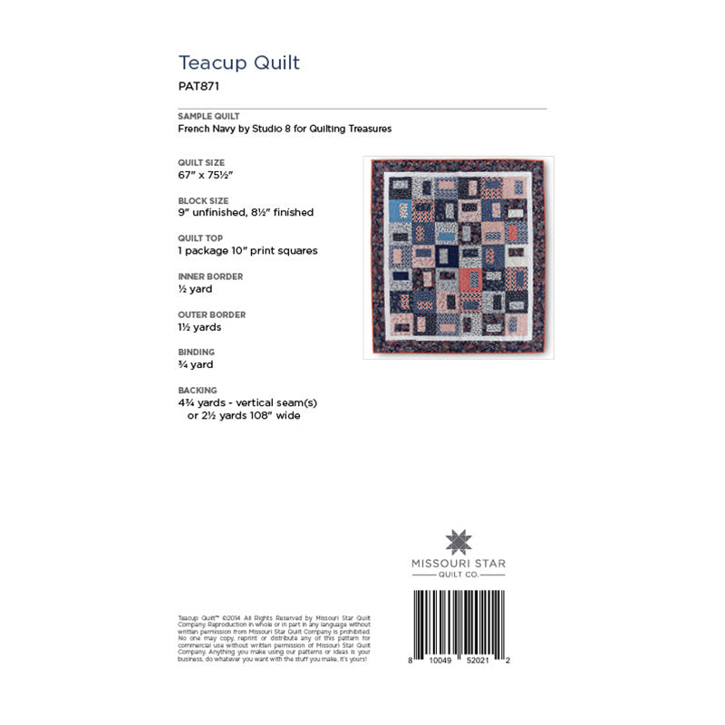 Teacup Quilt Pattern by Missouri Star