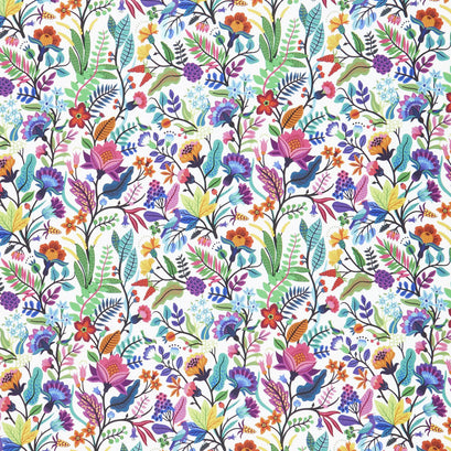 Teapot Sampler Collection - Bright Florals on White Yardage