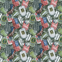 Thank You for Your Service - Military Dog Tags Army Multi Yardage