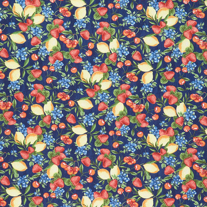 The Berry Best - Packed Fruits Navy Yardage