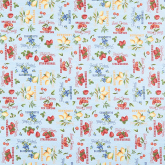 The Berry Best - Words Allover Light Blue Yardage