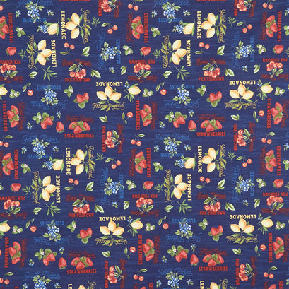 The Berry Best - Words Allover Navy Yardage