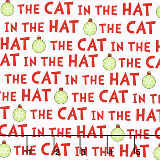 The Cat in the Hat Christmas - Christmas Cat Text Holiday Yardage