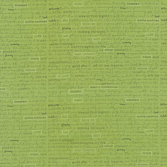 The Christmas Card - Christmas Letter Green Yardage