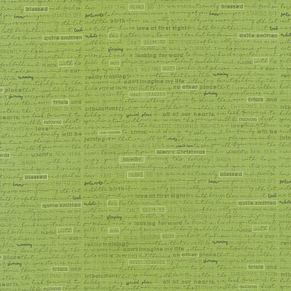 The Christmas Card - Christmas Letter Green Yardage