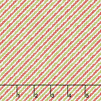 The Christmas Card - Scallops Red Green Yardage