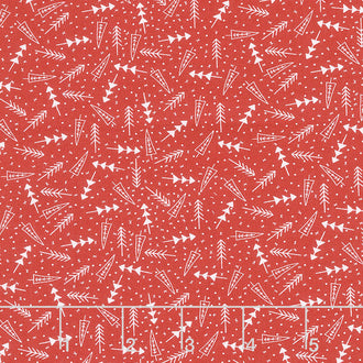 The Christmas Card - Trees Red Yardage