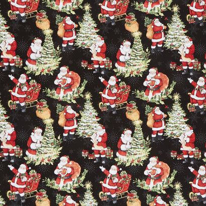 The Joy of Giving - Large Allover Black Yardage