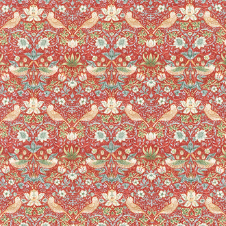 The Original Morris & Co. - Mini Strawberry Thief Red Yardage