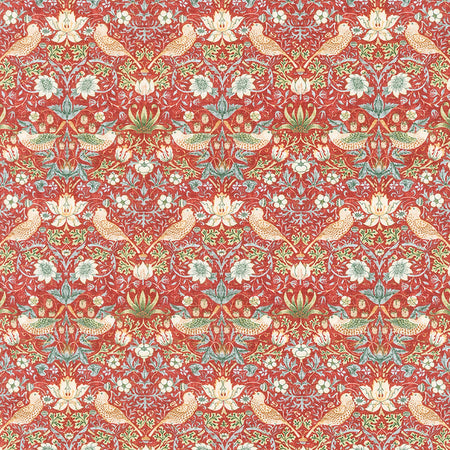 Strawberry Print Fabric: Red, Blue, and Green