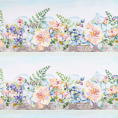 The Patricia Collection - Floral Border Soft Multi Yardage