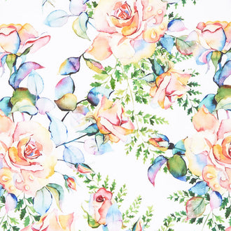 The Patricia Collection - Large Roses Soft Multi Yardage