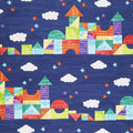 The Very Hungry Caterpillar - Bright Castle Stripe Dark Blue Yardage Primary Image