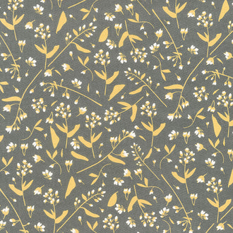 Through the Woods - Floral Charcoal Yardage