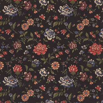 Through the Years - Blooming Bright Black Yardage