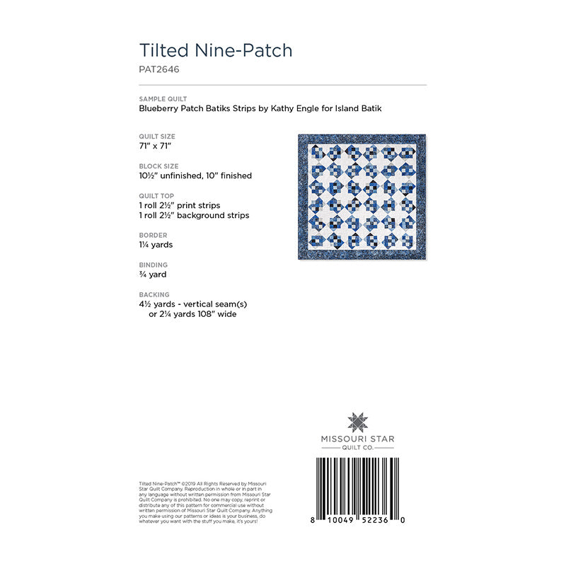 Tilted Nine-Patch Quilt Pattern by Missouri Star Alternative View #1