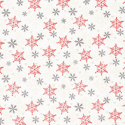 Timber Gnomies - Snowflake White Yardage