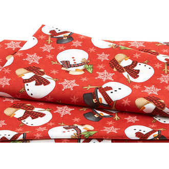 Timber Gnomies - Tossed Snowmen Red 2 Yard Cut