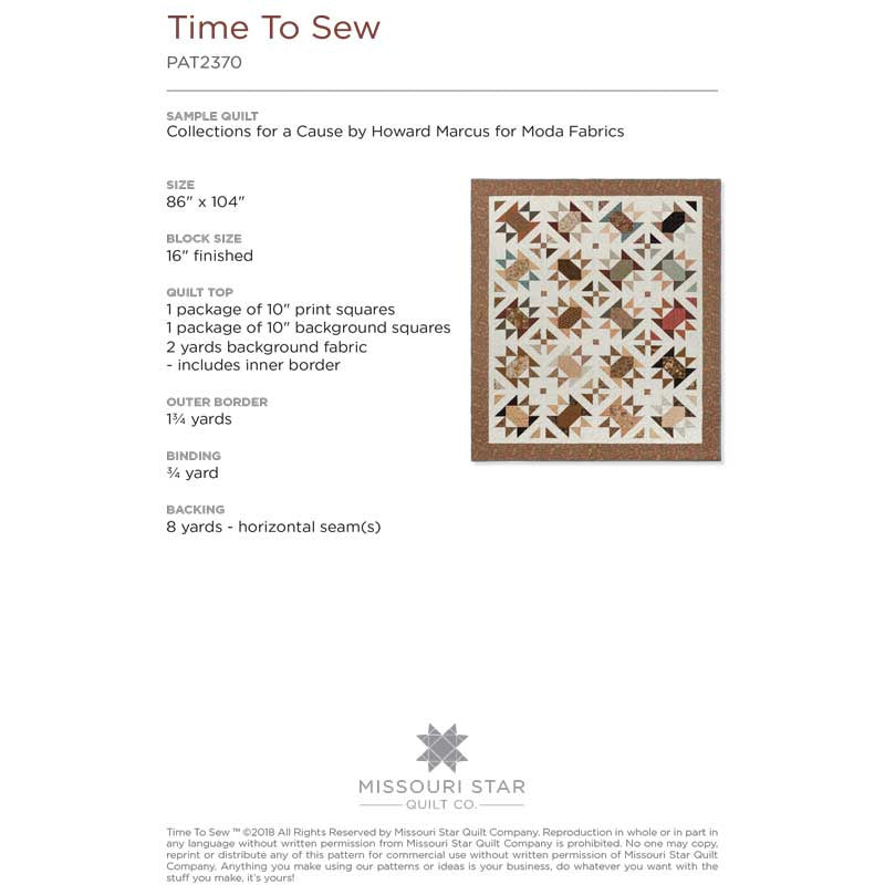 Time to Sew Quilt Pattern by Missouri Star