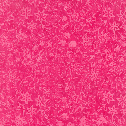 Tonga Batiks - Celebrity Faint Floral Water Marks Fuchsia Yardage
